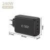 Ładowarka Sieciowa Tech-Protect NC240W-GaN 4-Port PD 240W QC3.0 Black